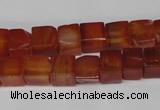 CCU67 15.5 inches 8*8mm cube red agate beads wholesale