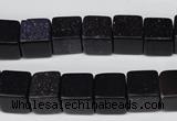 CCU71 15.5 inches 10*10mm cube blue goldstone beads wholesale