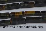 CCU720 15.5 inches 4*13mm cuboid blue tiger eye beads wholesale