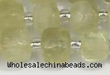 CCU756 15 inches 8*8mm faceted cube lemon quartz beads