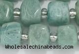 CCU762 15 inches 8*8mm faceted cube amazonite beads