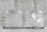 CCU770 15 inches 10*10mm faceted cube white crystal beads