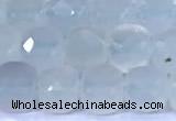 CCU871 15 inches 4mm faceted cube blue chalcedony beads