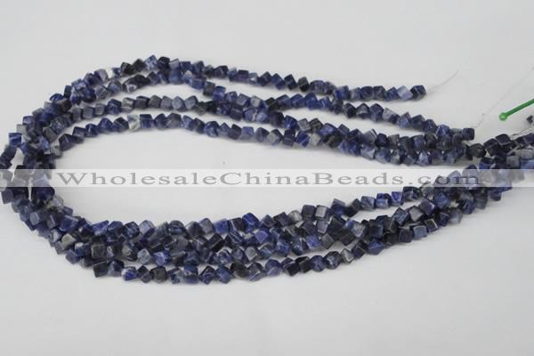 CCU90 15.5 inches 4*4mm cube sodalite gemstone beads wholesale