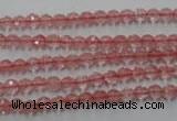 CCY110 15.5 inches 4mm faceted round cherry quartz beads wholesale