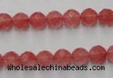 CCY112 15.5 inches 8mm faceted round cherry quartz beads wholesale