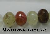 CCY405 15.5 inches 14*18mm faceted rondelle volcano cherry quartz beads