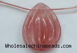 CCY57 30*40mm top-drilled teardrop cherry quartz beads wholesale