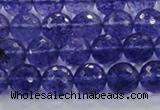 CCY603 15.5 inches 10mm faceted round blue cherry quartz beads