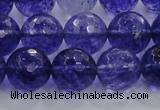 CCY606 15.5 inches 16mm faceted round blue cherry quartz beads