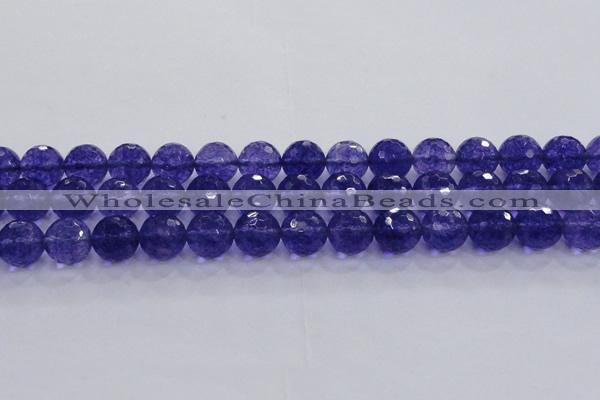 CCY607 15.5 inches 18mm faceted round blue cherry quartz beads