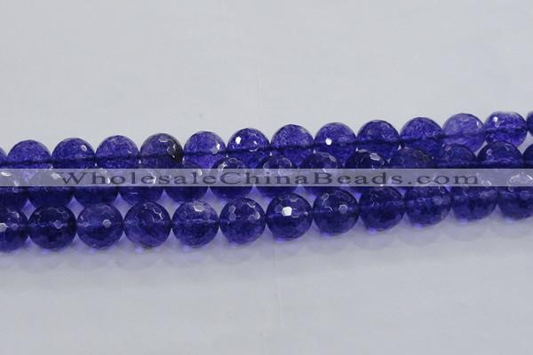 CCY608 15.5 inches 20mm faceted round blue cherry quartz beads