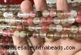 CCY632 15.5 inches 8mm round volcano cherry quartz beads wholesale