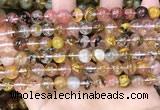 CCY641 15.5 inches 6mm round volcano cherry quartz beads