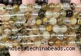 CCY647 15.5 inches 8mm round volcano cherry quartz beads