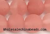 CCY674 15 inches 12mm round matte cherry quartz beads