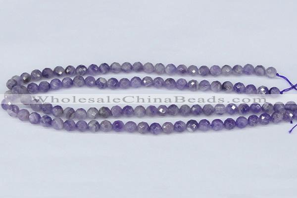 CDA59 15.5 inches 8mm faceted round dogtooth amethyst beads