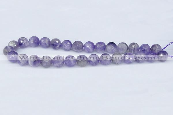 CDA62 15.5 inches 14mm faceted round dogtooth amethyst beads