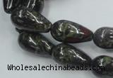 CDB203 15.5 inches 10*20mm teardrop natural dragon blood jasper beads