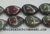 CDB216 15.5 inches 13*18mm flat teardrop natural dragon blood jasper beads