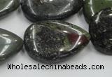 CDB219 15.5 inches 22*30mm flat teardrop natural dragon blood jasper beads