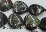 CDB220 15.5 inches 20*20mm heart natural dragon blood jasper beads