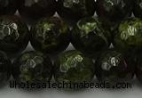 CDB315 15.5 inches 14mm faceted round dragon blood jasper beads