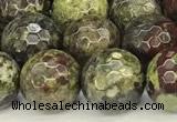 CDB351 15 inches 8mm faceted round dragon blood jasper beads