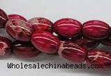 CDE09 15.5 inches 10*14mm rice dyed sea sediment jasper beads