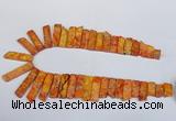 CDE1001 Top drilled 9*15mm - 10*45mm sticks sea sediment jasper beads