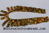 CDE1008 Top drilled 9*15mm - 10*45mm sticks sea sediment jasper beads