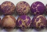 CDE1023 15.5 inches 10mm round matte sea sediment jasper beads