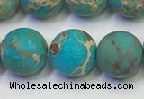 CDE1029 15.5 inches 12mm round matte sea sediment jasper beads