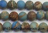 CDE1030 15.5 inches 4mm round matte sea sediment jasper beads