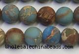 CDE1031 15.5 inches 6mm round matte sea sediment jasper beads