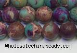 CDE1035 15.5 inches 4mm round matte sea sediment jasper beads