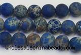 CDE1040 15.5 inches 4mm round matte sea sediment jasper beads