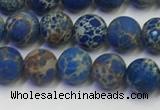 CDE1041 15.5 inches 6mm round matte sea sediment jasper beads