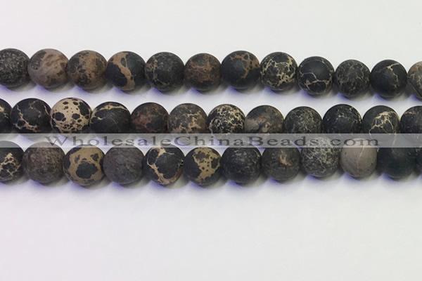 CDE1049 15.5 inches 12mm round matte sea sediment jasper beads