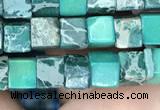 CDE1207 15.5 inches 4.5mm - 5mm cube sea sediment jasper beads