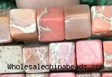 CDE1210 15.5 inches 6mm - 6.5mm cube sea sediment jasper beads