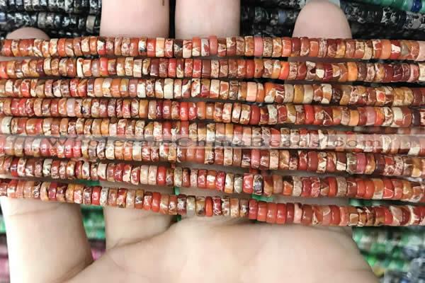 CDE1220 15.5 inches 2.5*4mm heishi sea sediment jasper beads