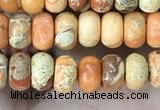 CDE1260 15.5 inches 4*6mm rondelle sea sediment jasper beads