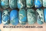 CDE1281 15.5 inches 6*10mm rondelle sea sediment jasper beads