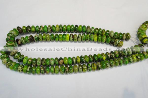 CDE135 15.5 inches 6*12mm rondelle dyed sea sediment jasper beads