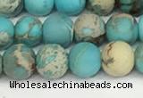 CDE1377 15.5 inches 6mm round matte sea sediment jasper beads