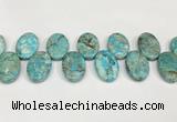 CDE1410 Top drilled 20*30mm oval sea sediment jasper beads