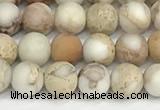 CDE1413 15.5 inches 4mm round matte natural sea sediment jasper beads