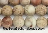 CDE1414 15.5 inches 6mm round matte natural sea sediment jasper beads