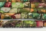 CDE1429 15.5 inches 4*13mm tube sea sediment jasper beads wholesale